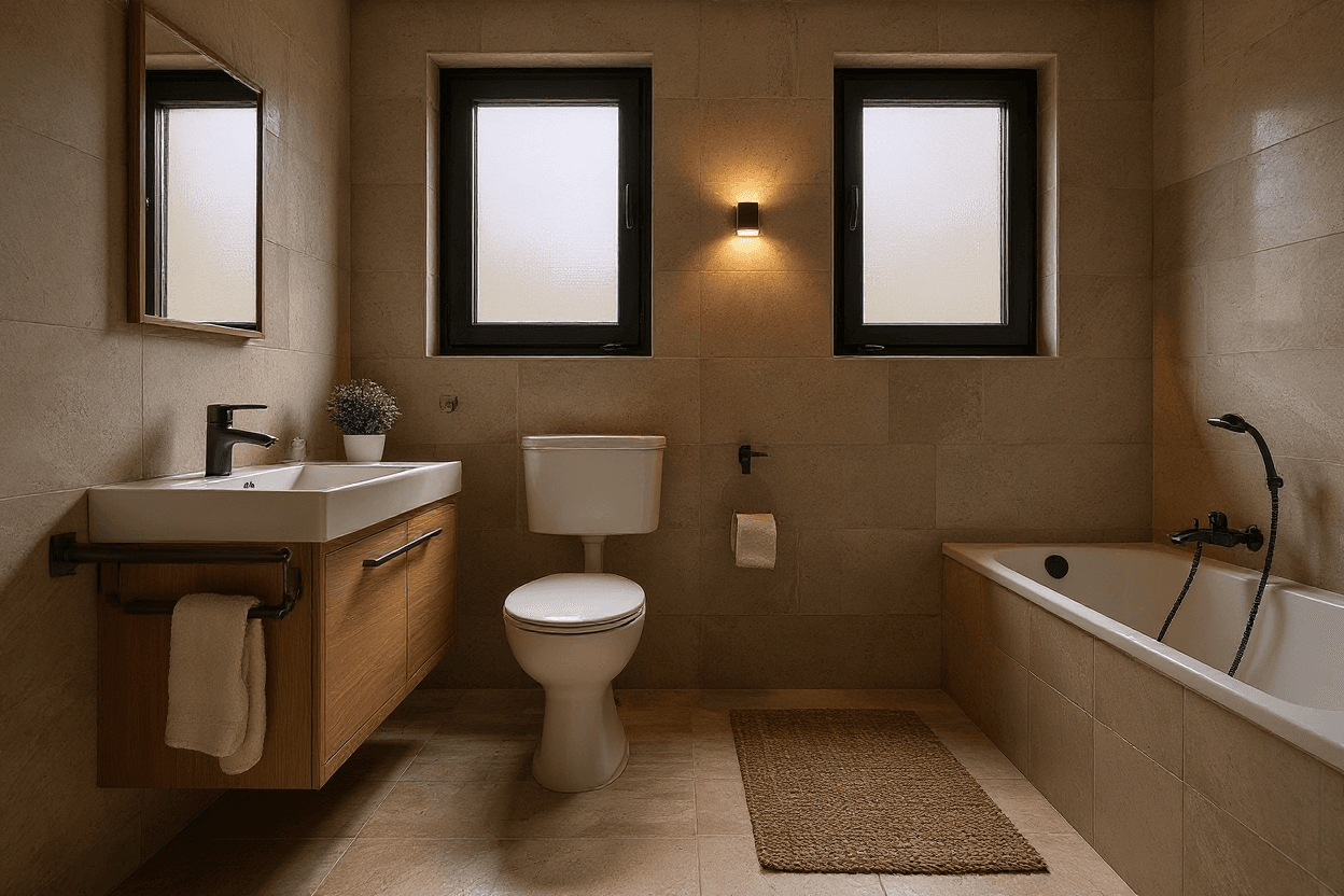 Bathroom [AI-generated Studio demo — replace with a real client pair when available]