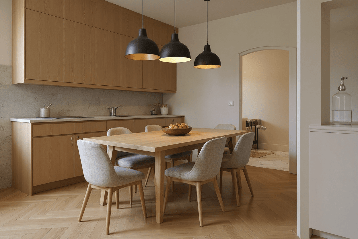 Dining room [AI-generated Studio demo — replace with a real client pair when available]